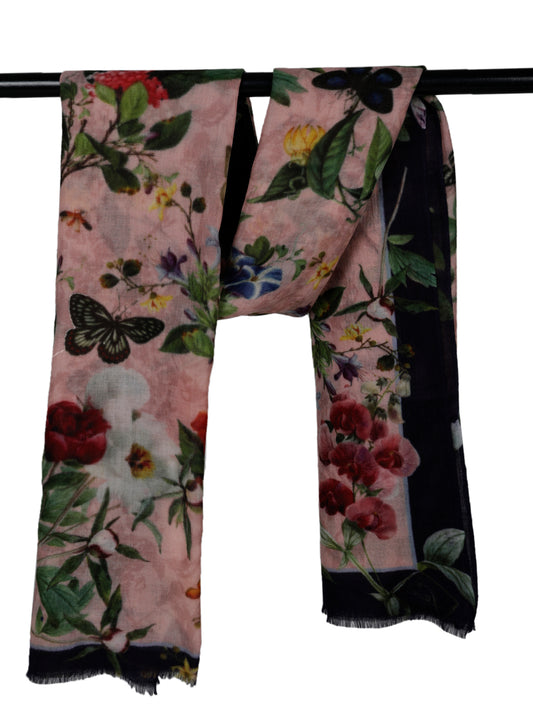 Floral Fine Merino  Designer Scarf
