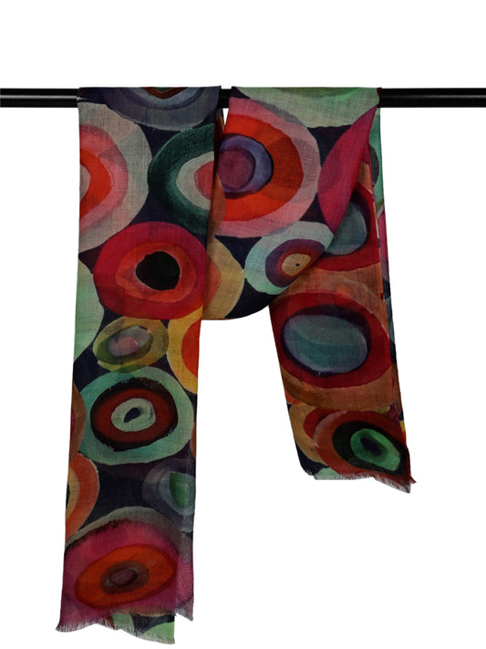 Concentric Circle Modal Silk Designer Scarf