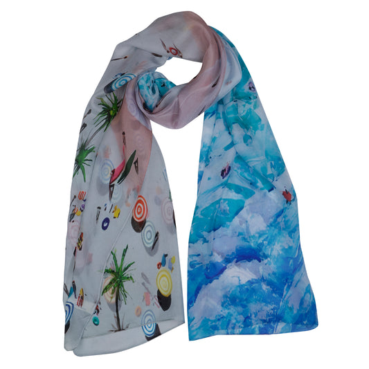 Australian Coastal Pure Silk Designer Scarf