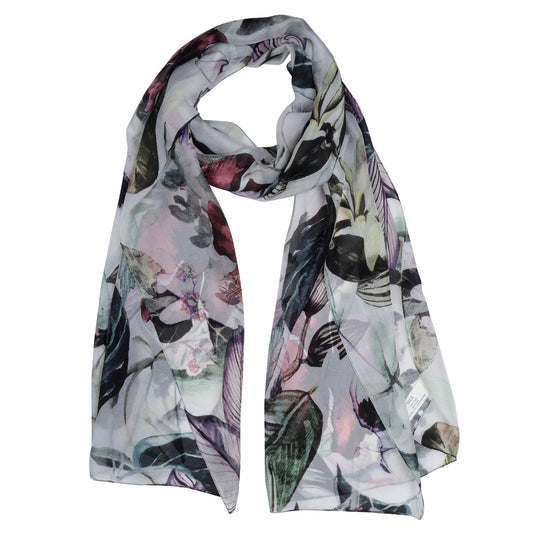 Floral Pure Silk Designer Scarf