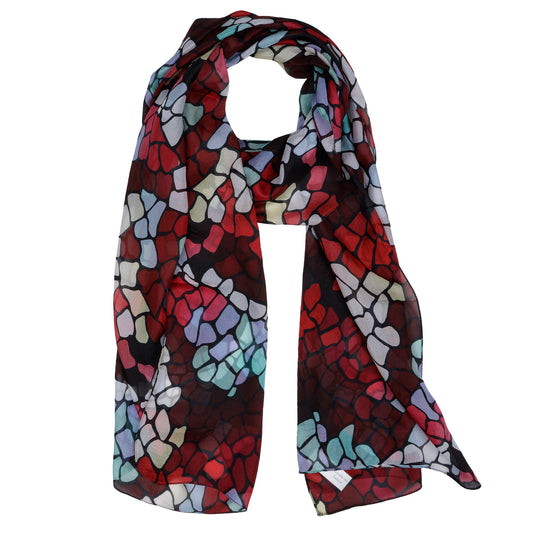 Abstract Pure Silk Designer Scarf