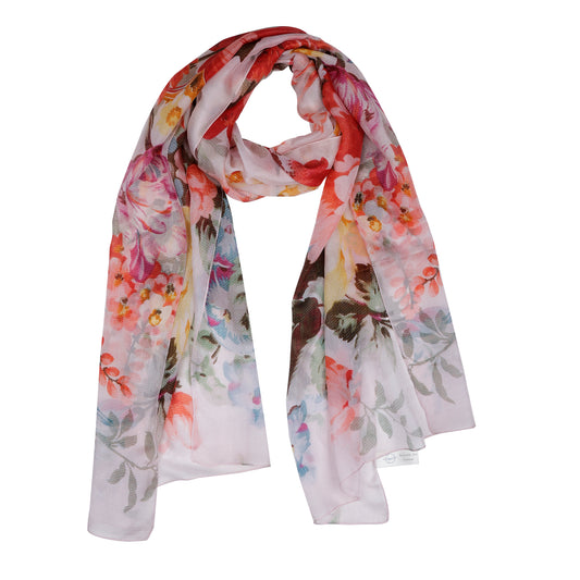 Floral Pure Silk Designer Scarf