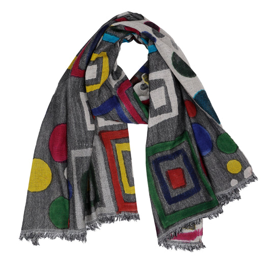Hand Painted Abstract Merino Texture Scarf