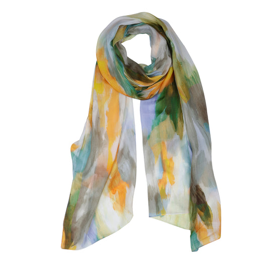 Abstract Pure Silk Designer Scarf