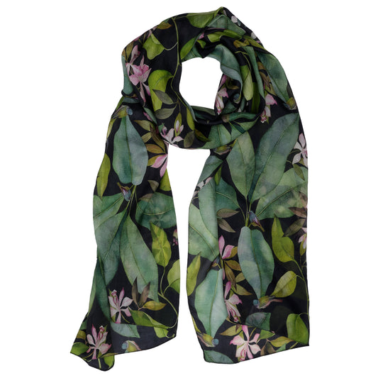 Floral Pure Silk Designer Scarf