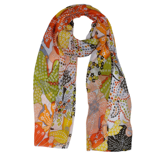 Floral  Pure Silk Designer Scarf