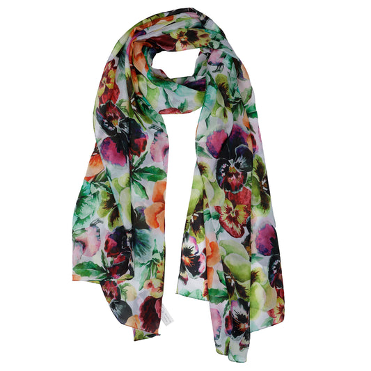 Floral  Pure Silk Designer Scarf