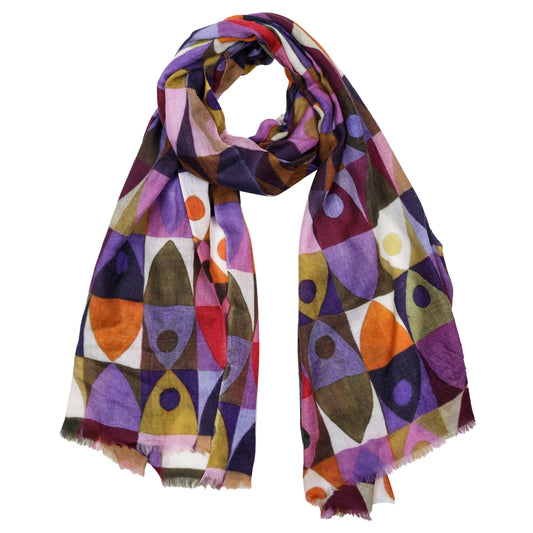 Geometrical Fine Merino  Designer Scarf