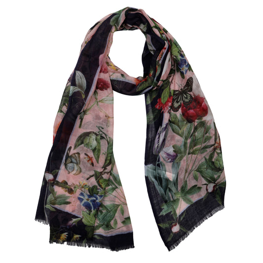 Floral Merino Silk Designer Scarf