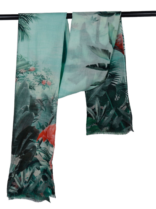 Tropical Jungle Fine Merino  Designer Scarf