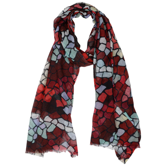 Abstract Merino Silk Designer Scarf