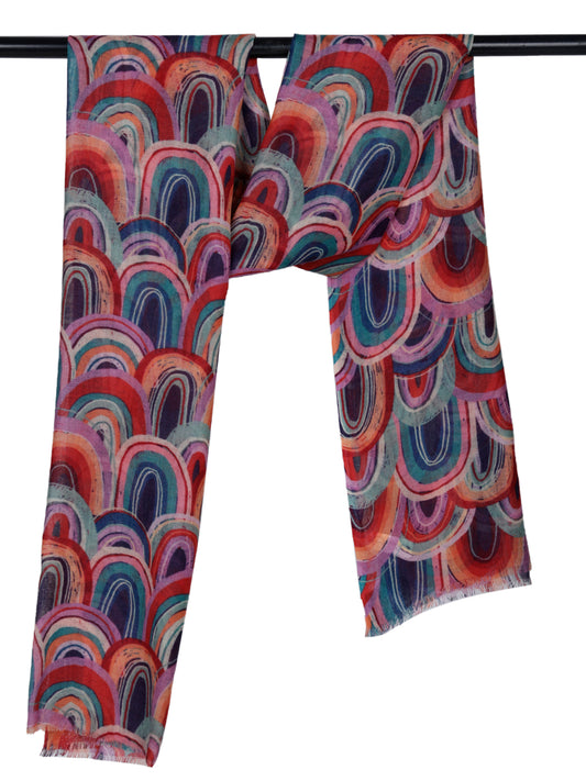 Rainbow Pattern Modal Silk Designer Scarf