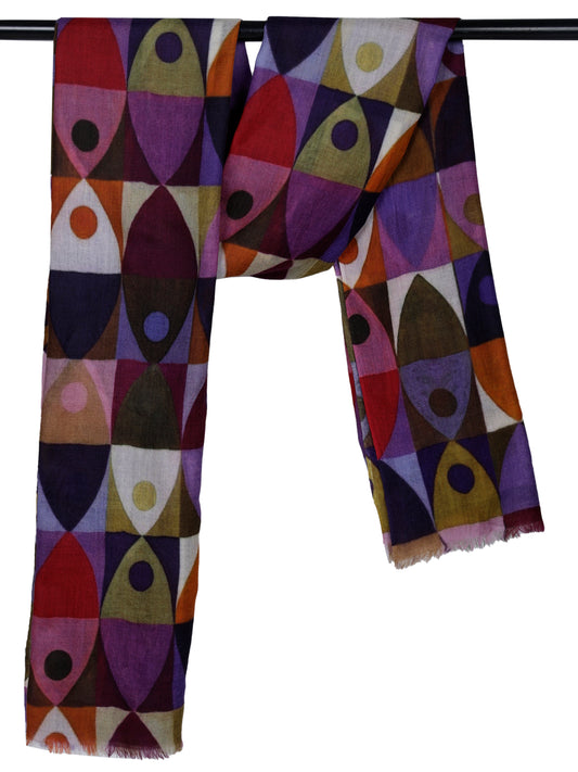 Geometrical Fine Merino  Designer Scarf