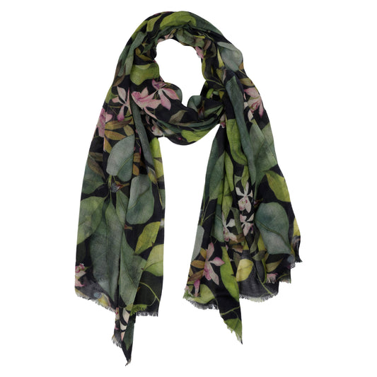 Floral Merino Silk Designer Scarf