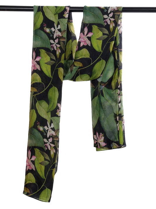 Floral Pure Silk Designer Scarf