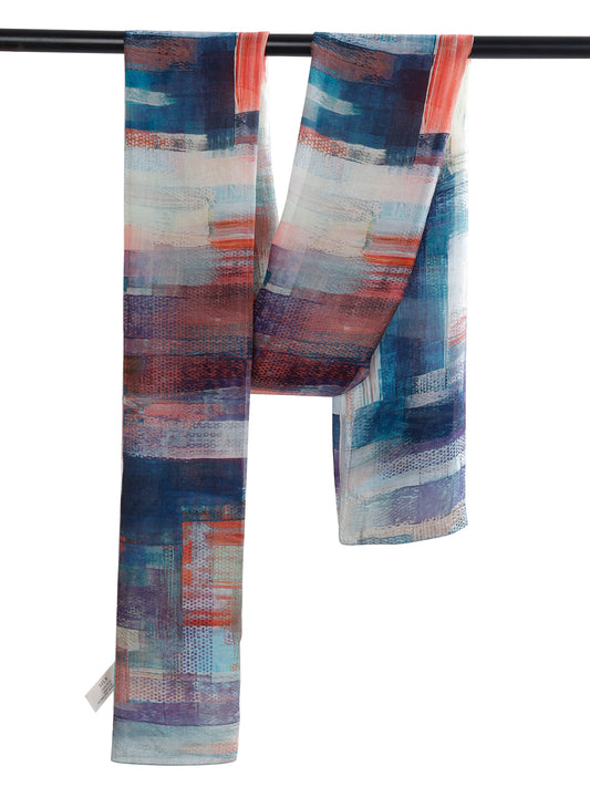 Urban Brushstrokes Scarf – Pure Silk  Wrap | Abstract Geometric Art Print