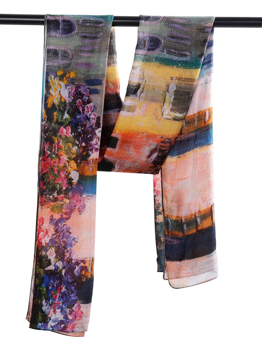 Architectural Pure Silk Designer Scarf