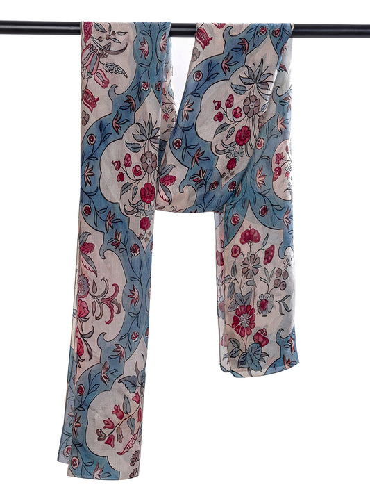 Floral Pure Silk Designer Scarf