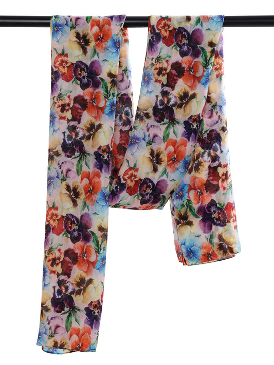 Floral Pure Silk Designer Scarf