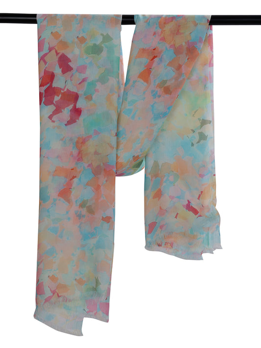 Pastel Confetti Scarf – Modal Silk Wrap | Abstract Mosaic Celebration Print