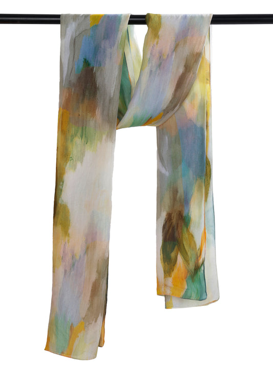 Abstract Pure Silk Designer Scarf