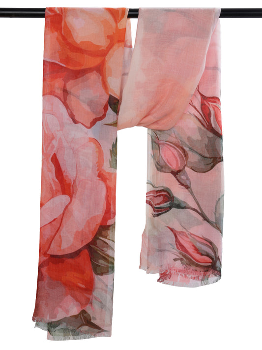 Floral Print Modal Silk Designer Scarf
