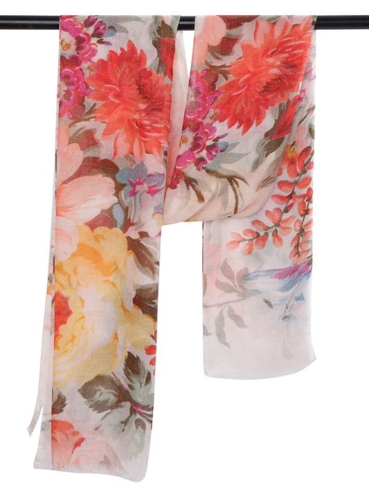 Floral Print Modal Silk Designer Scarf