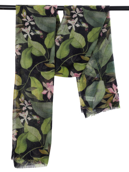 Floral Merino Silk Designer Scarf