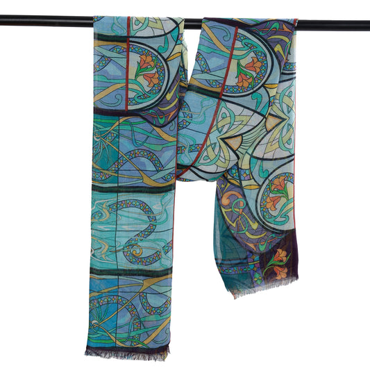 Stain Glass Architectural Modal Silk Designer Scarf
