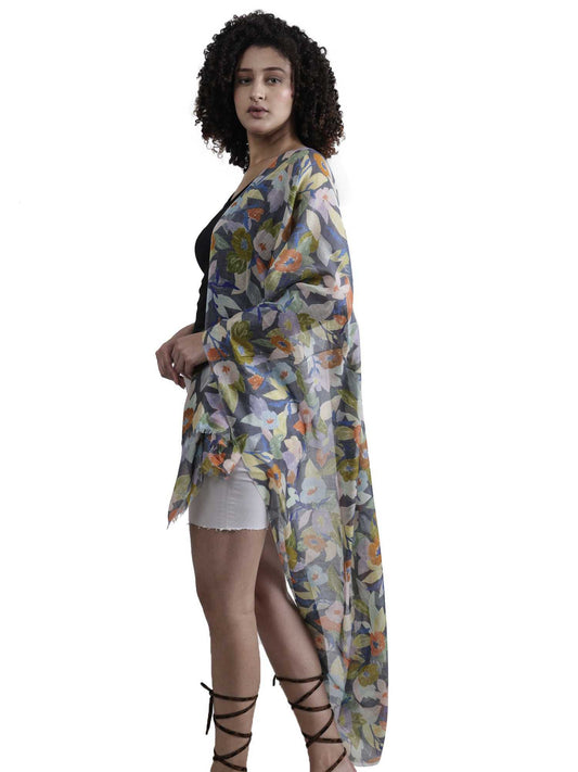 Floral Pure Silk Designer Scarf