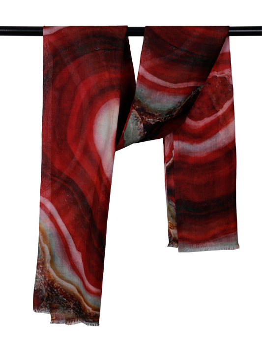 Rock Cut Texture Print Modal Silk Designer Scarf
