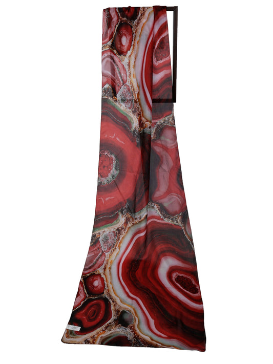 Rock Cut Texture Print Pure Silk Designer Scarf