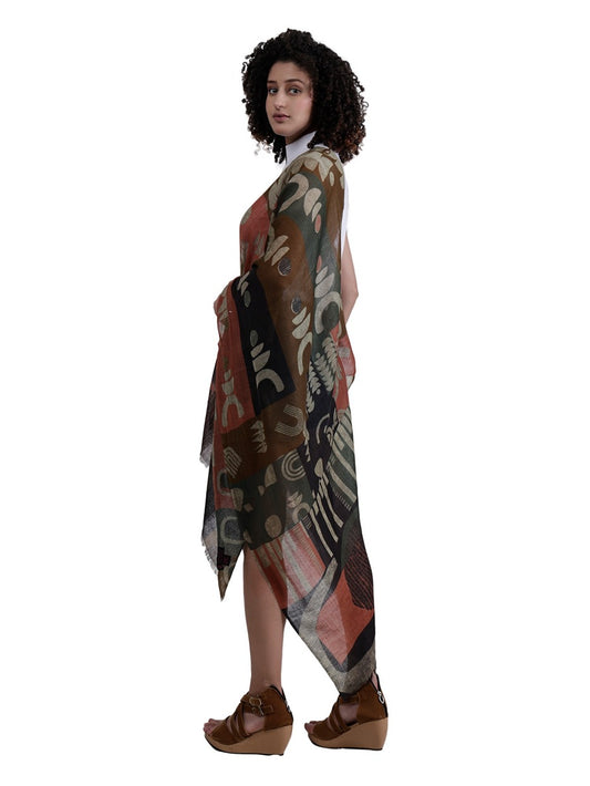 Tribal Merino Silk Designer Scarf