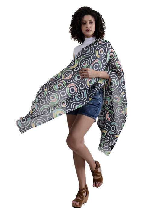 Geometrical Merino Silk Designer Scarf