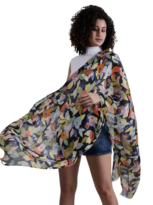 Floral Modal Silk Designer Scarf