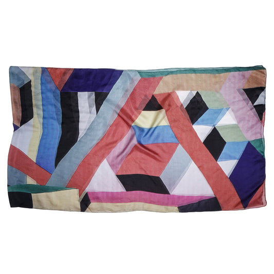 Geometric Pure Silk Designer Scarf