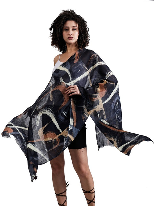Brush Art (Abstract) Modal Silk Designer Scarf