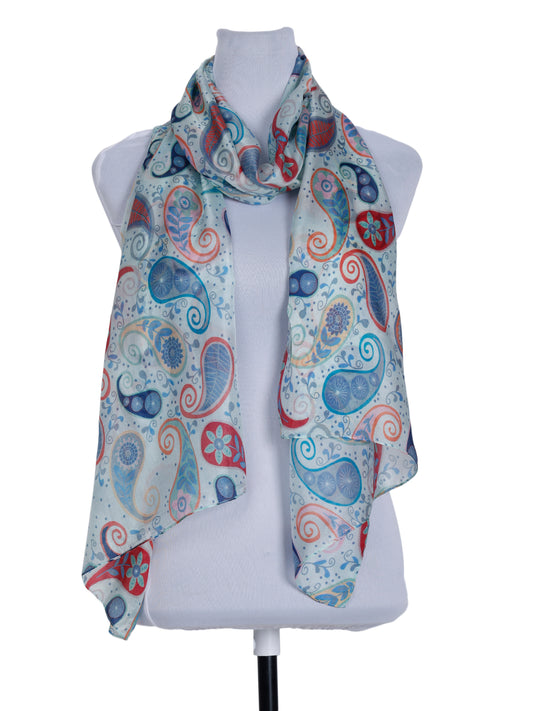 Foulard en soie pure de créateur Paisleys