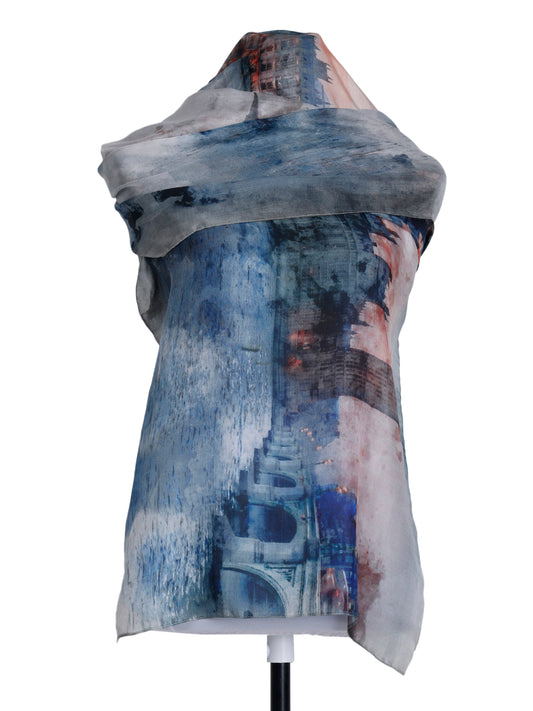 London Cityscape Art Sarong – Pure Silk Designer Sarong | Architectural Abstract Print