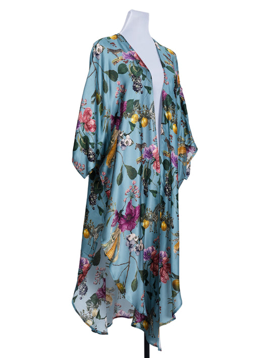 Kimono con abertura larga y estampado floral