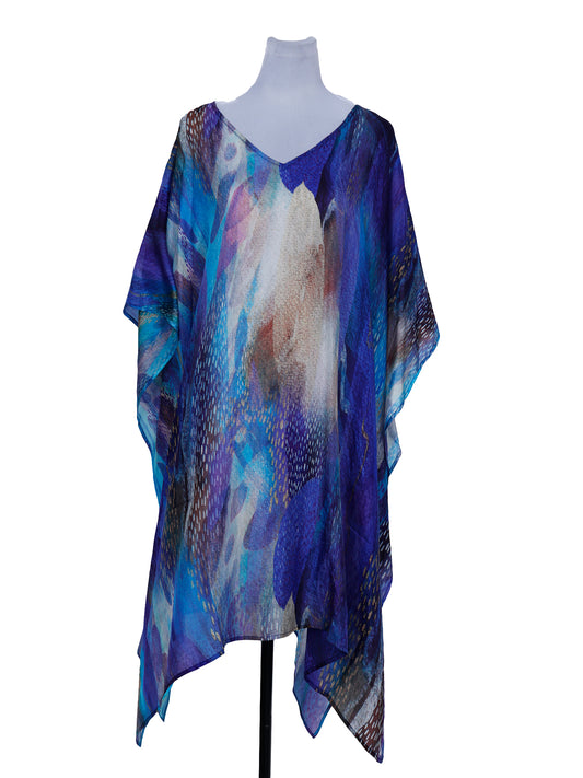 Caftan en satin modal fleuri