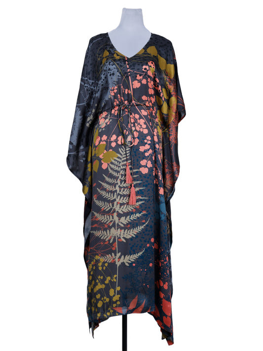 Floral Modal Satin Kaftan