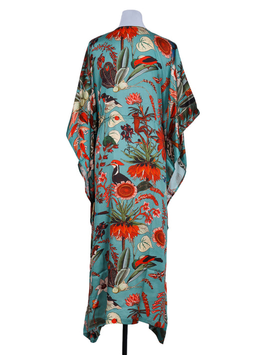 Floral Modal Satin Kaftan