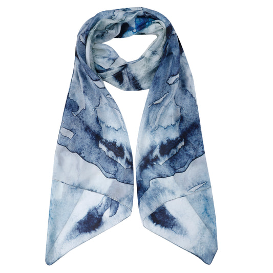 Abstract Print Pure Silk Designer Scarf