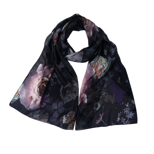 Floral Pure Silk Designer Scarf