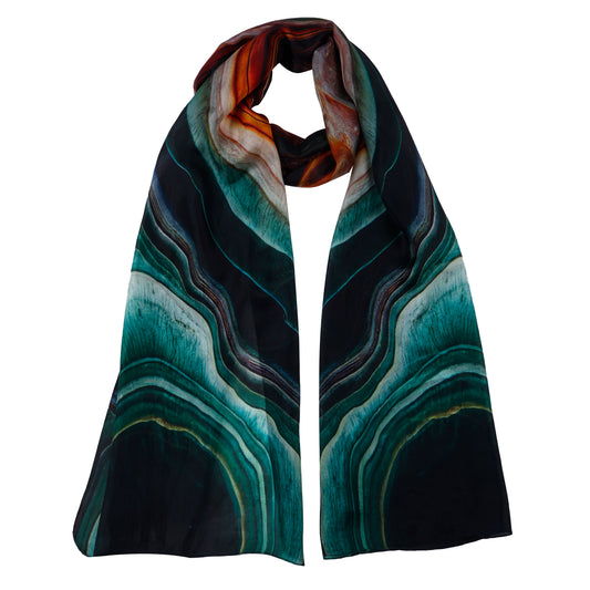 Abstract Print Pure Silk Designer Scarf