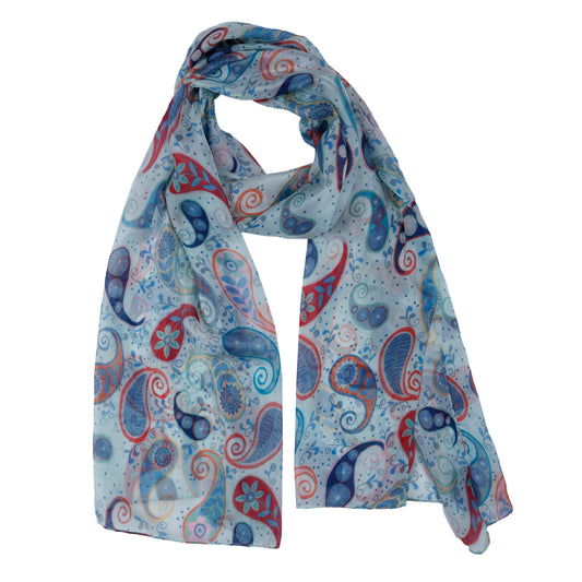 Foulard en soie pure de créateur Paisleys