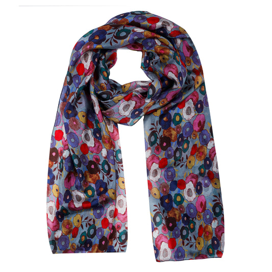 Floral Pure Silk Designer Scarf