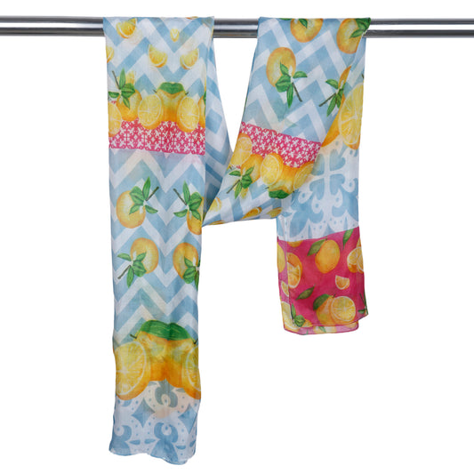 Summer Fruit Pure Silk Designer Scarf