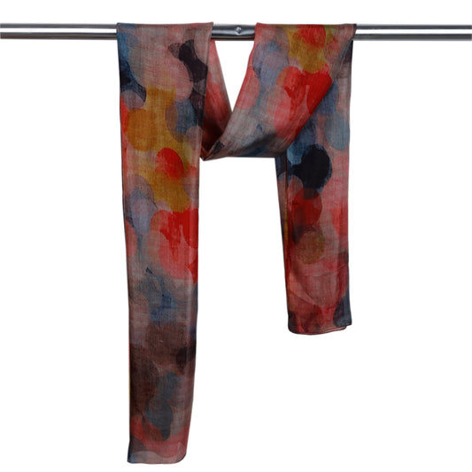Confetti Lights Abstract Scarf – Pure Silk Designer Wrap | Multicolor Artistic Print